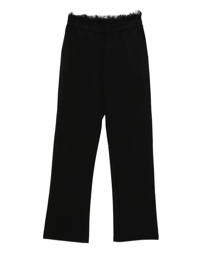 Twin-Set lace-trim trousers - Schwarz Schwarz