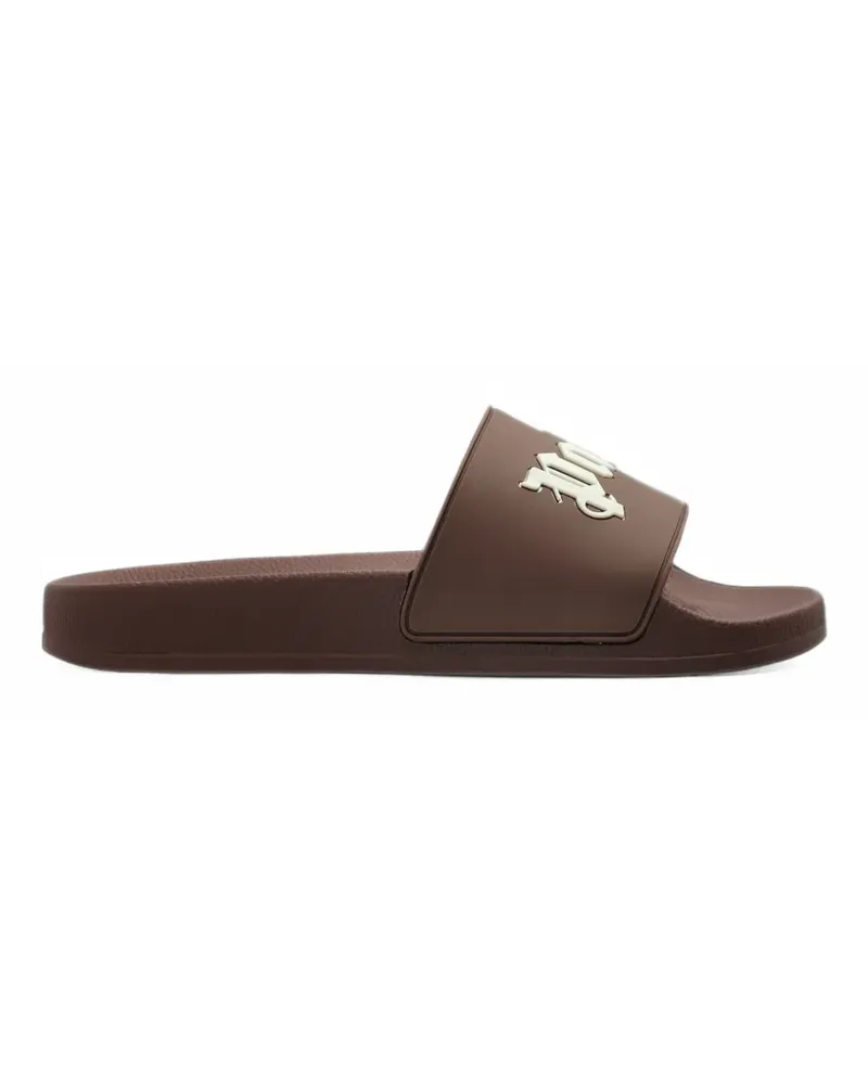 Palm Angels logo-print slides - Braun Braun