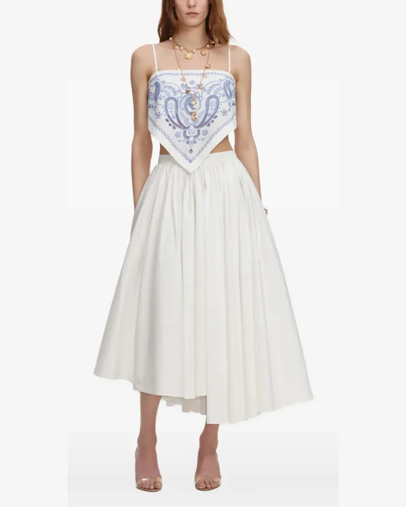 Self-Portrait embroidered bandana top - Weiß Weiß