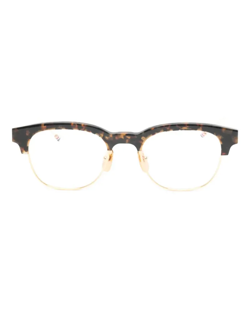 Thom Browne tortoiseshell-effect browline glasses - Braun Braun