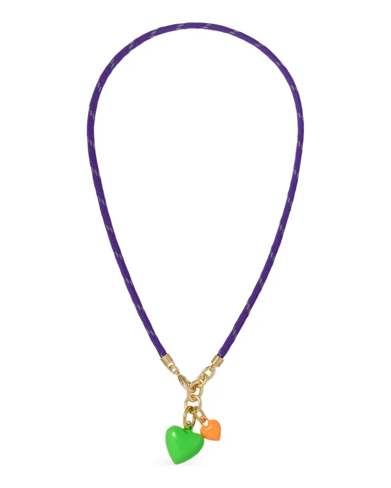 Roxanne Assoulin Happy Cord heart necklace - Grün Grün