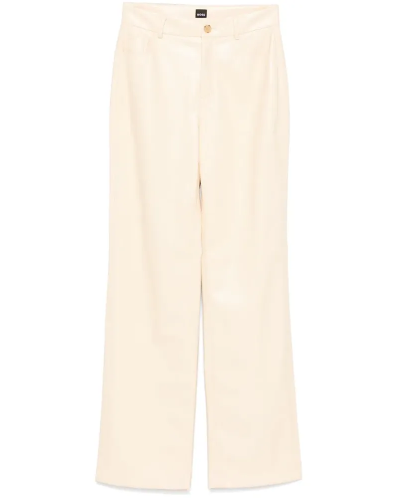 HUGO BOSS Hose aus Faux-Leder - Nude Nude