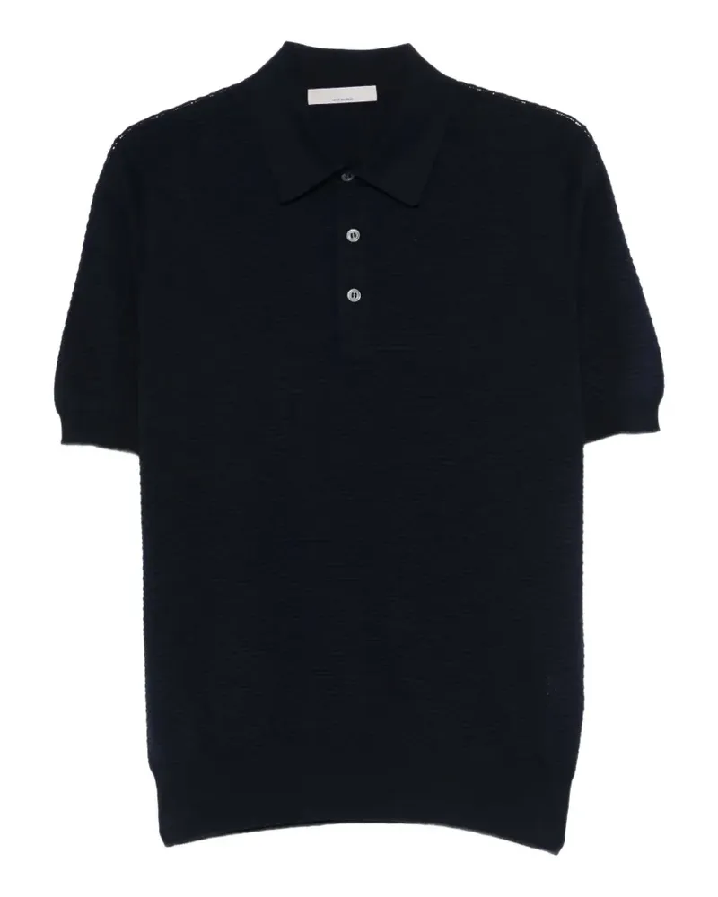 Gran Sasso textured-knit polo shirt - Blau Blau