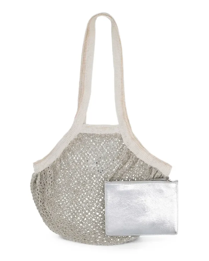 Circus Hotel metallic-effect mesh shoulder bag - Silber Silber