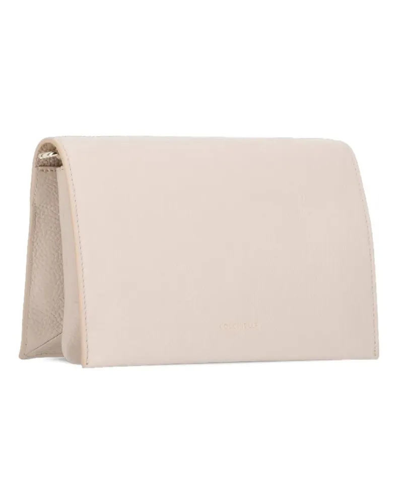 Coccinelle small pebbled-leather shoulder bag - Nude Nude