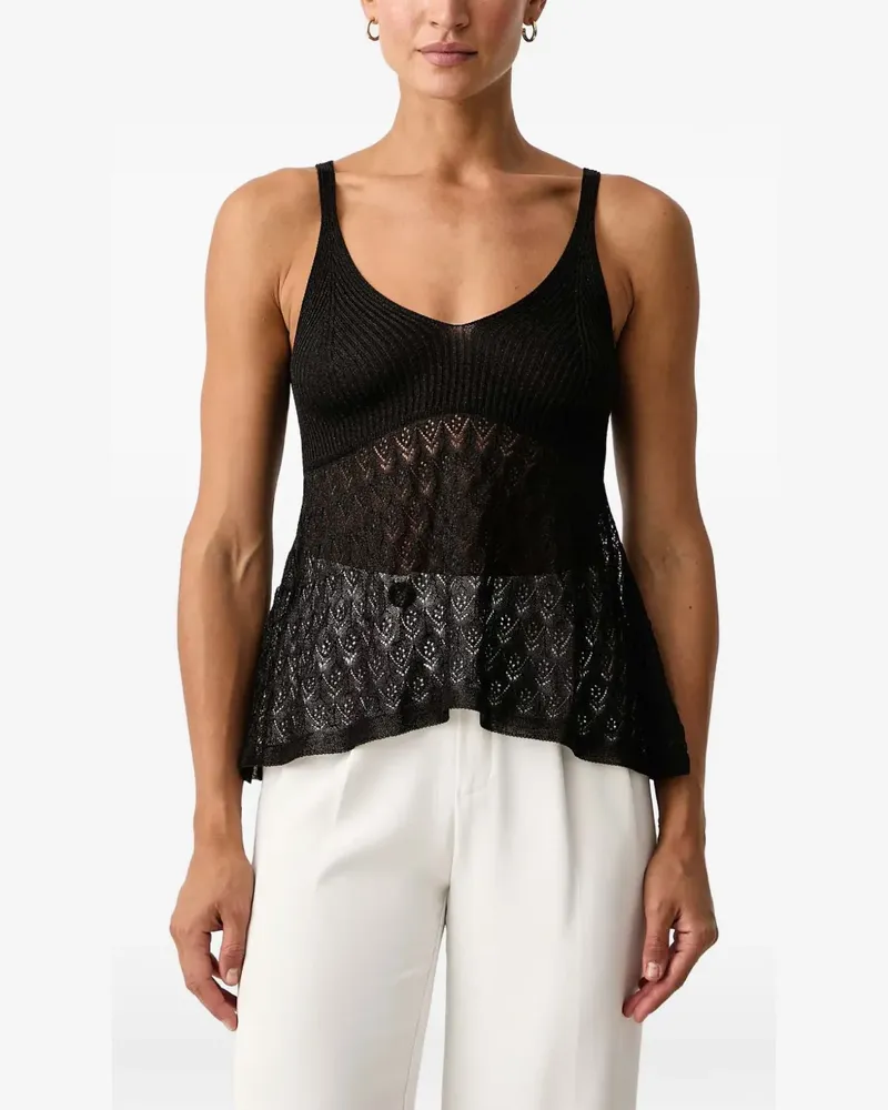 Twin-Set fitted knit top - Schwarz Schwarz