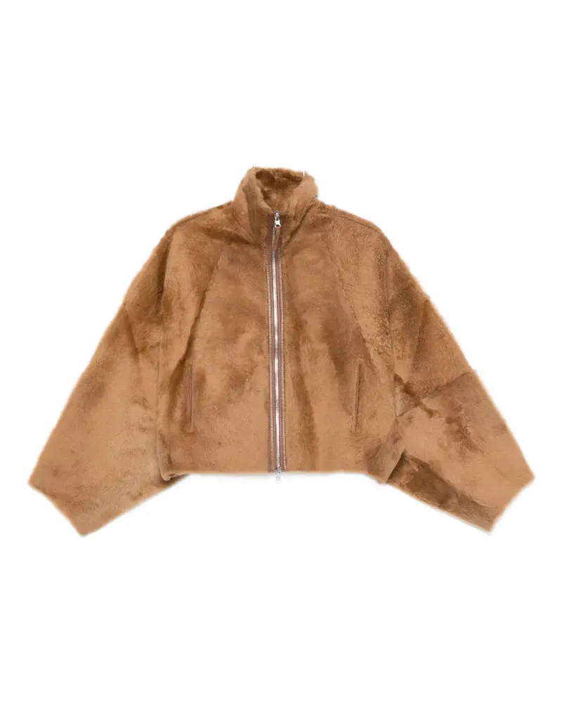 UTZON zip-up shearling jacket - Braun Braun