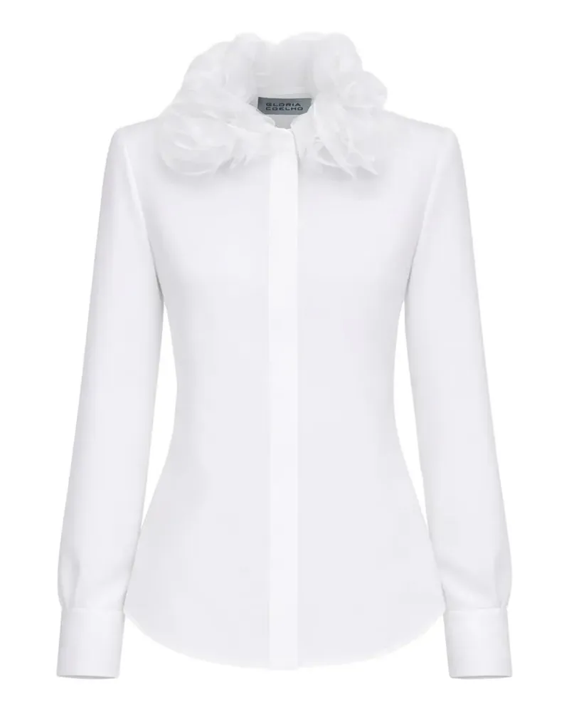 Gloria Coelho 3D rose-collar shirt - Weiß Weiß