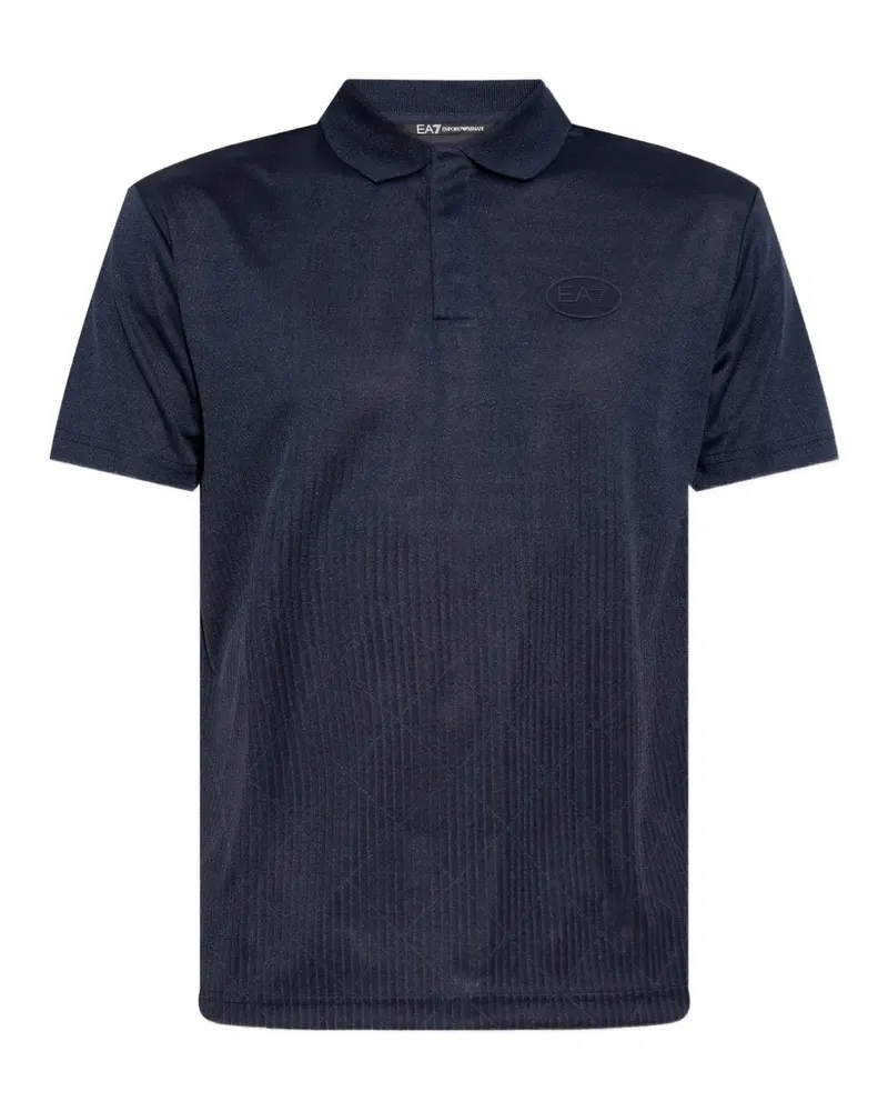 EA7 logo-patch polo shirt - Blau Blau