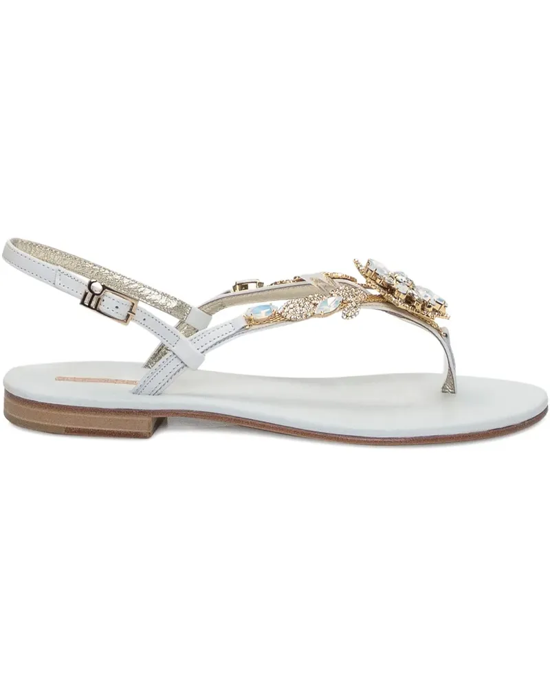 Emanuela Caruso Sandalen mit Kristallen - Weiß Weiß