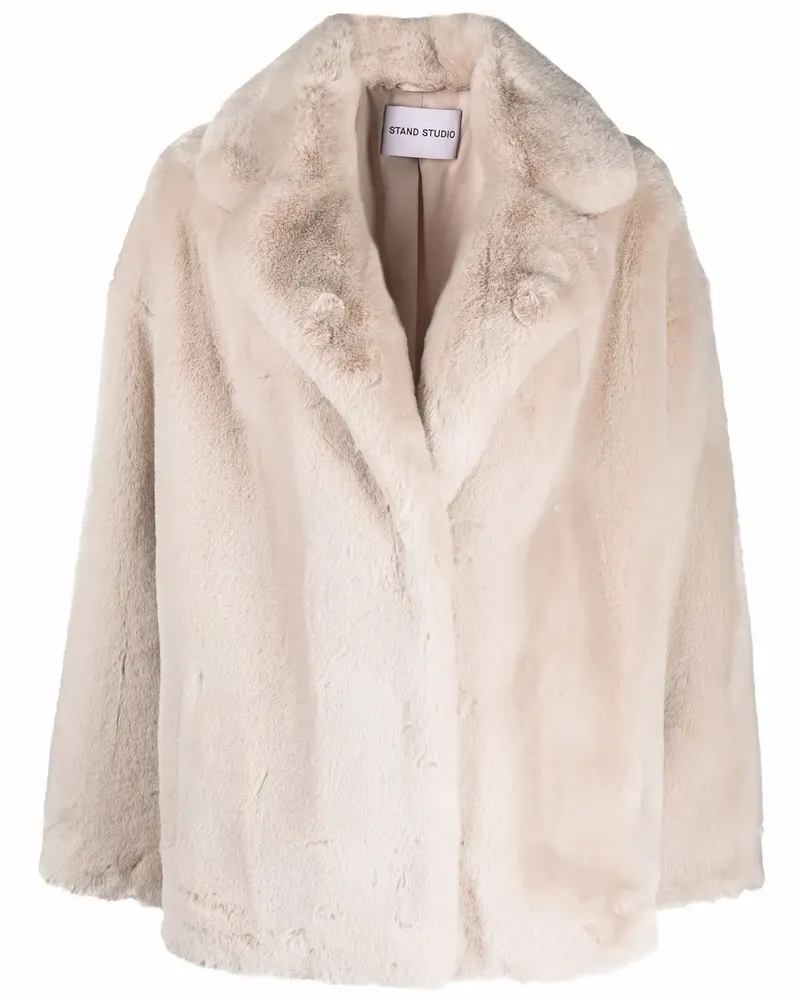 STAND Mantel aus Faux Fur - Nude Nude