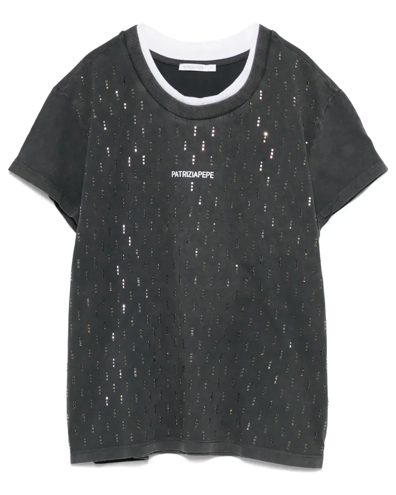 Patrizia Pepe T-Shirt mit Nieten - Grau Grau