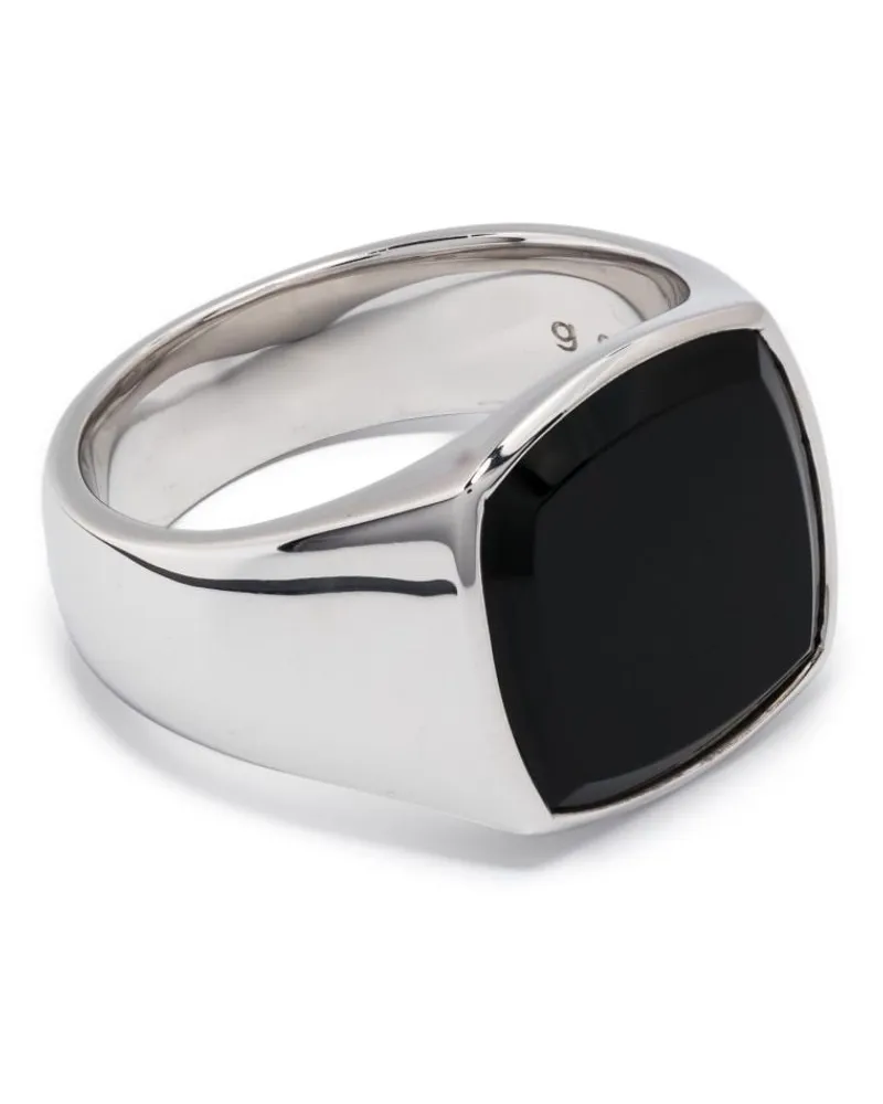 Tom Wood Polierter Siegelring mit Onyx - Silber Silber