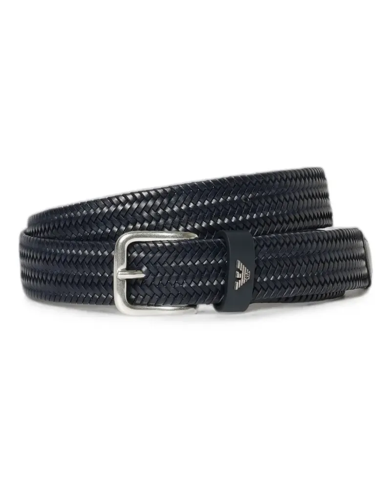 Emporio Armani woven leather belt - Blau Blau