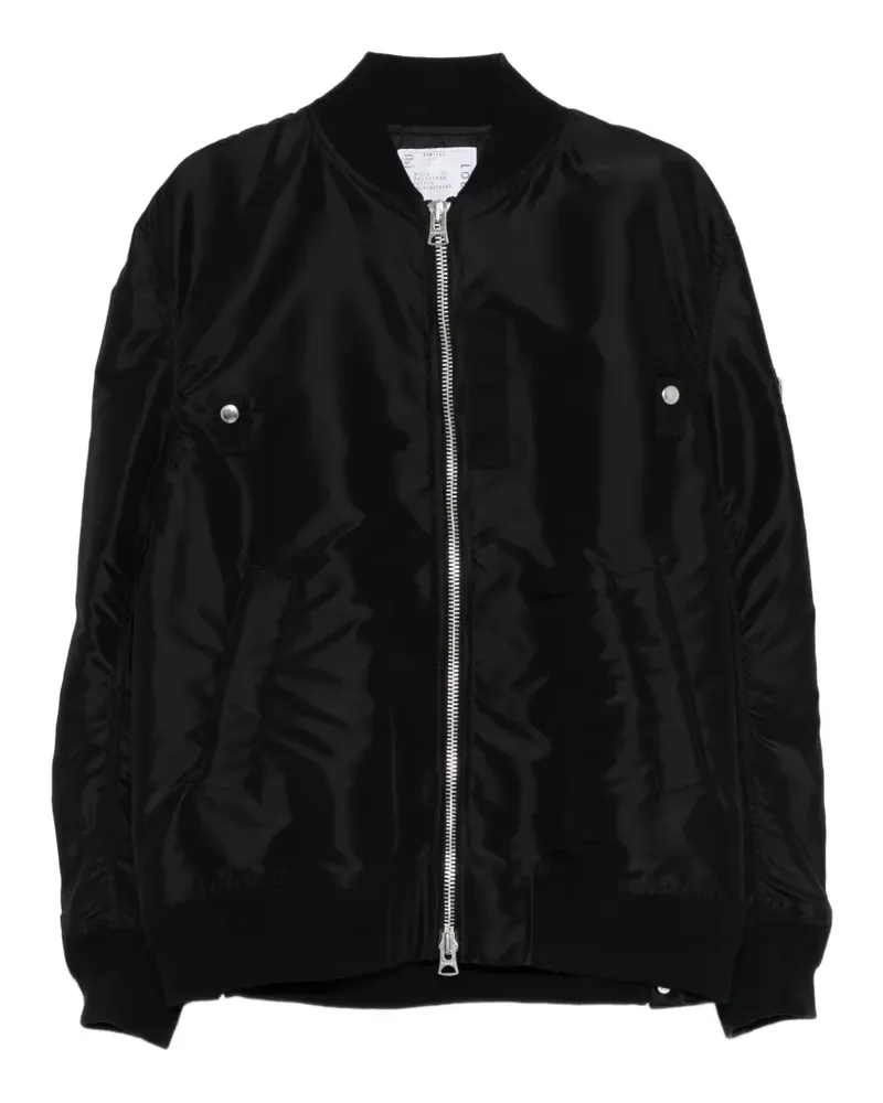 Sacai zip-up bomber jacket - Schwarz Schwarz