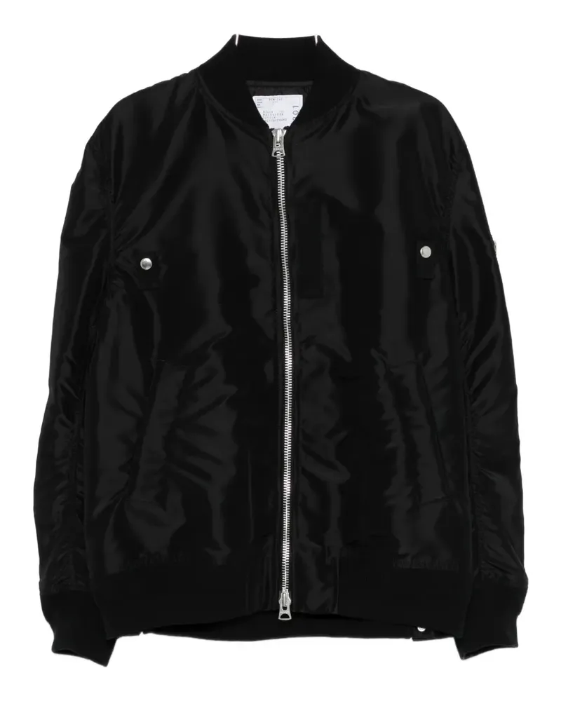 Sacai zip-up bomber jacket - Schwarz Schwarz