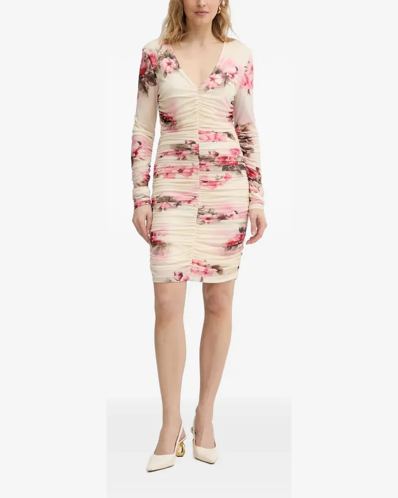 Silvian Heach Kleid mit V-Ausschnitt - Nude Nude