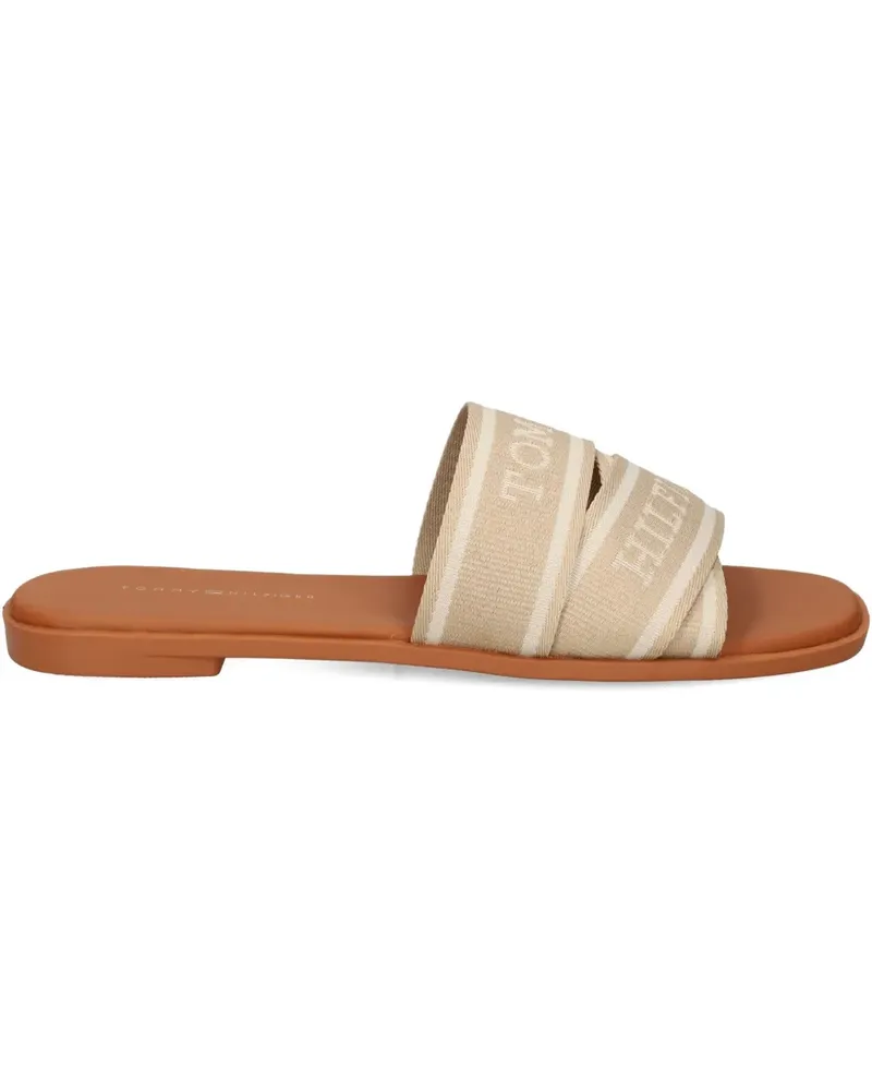 Tommy Hilfiger Pantoletten mit Streifen - Nude Nude