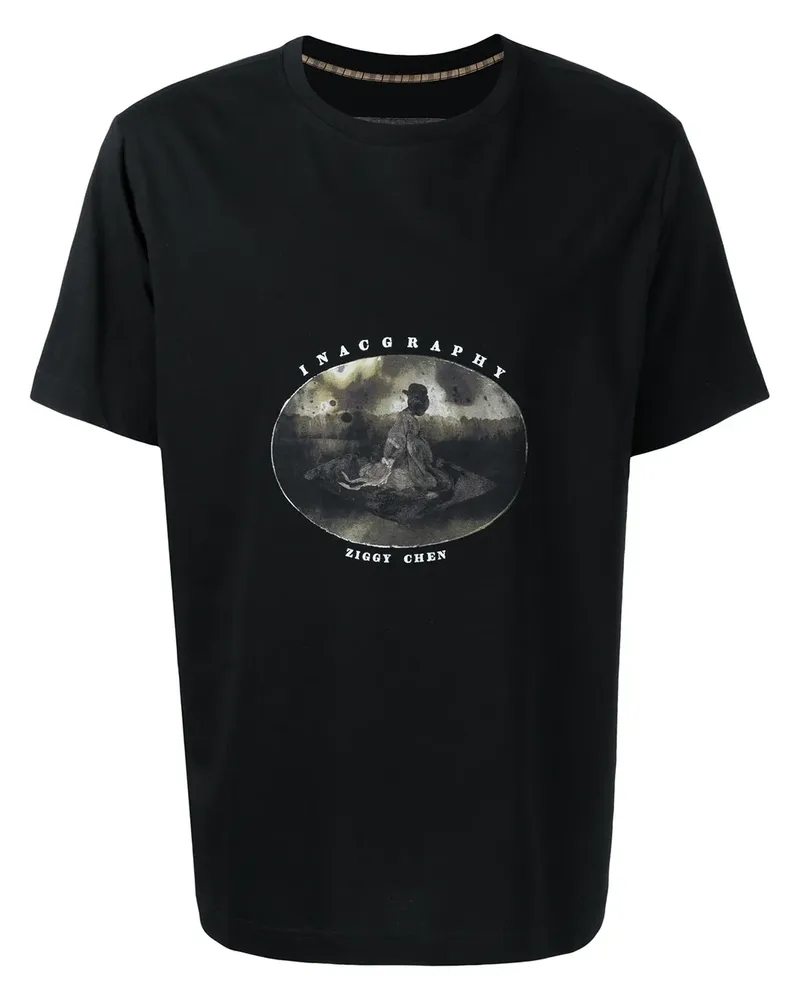 Ziggy Chen T-Shirt mit grafischem Print - Schwarz Schwarz