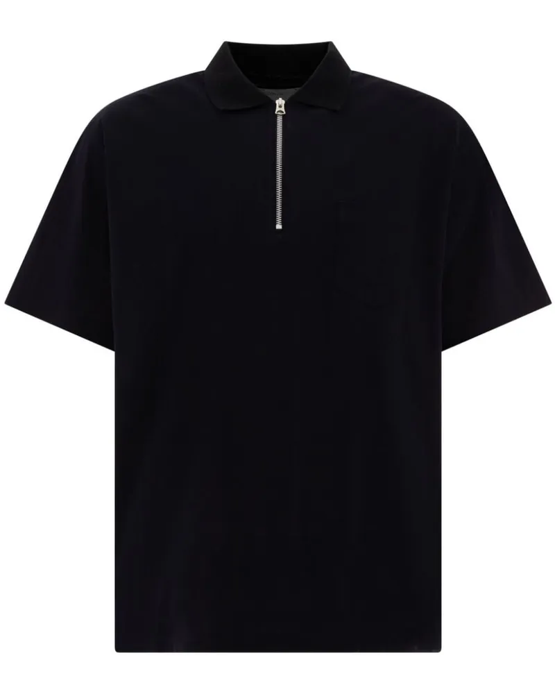 Sacai Poloshirt mit Reißverschluss Blau