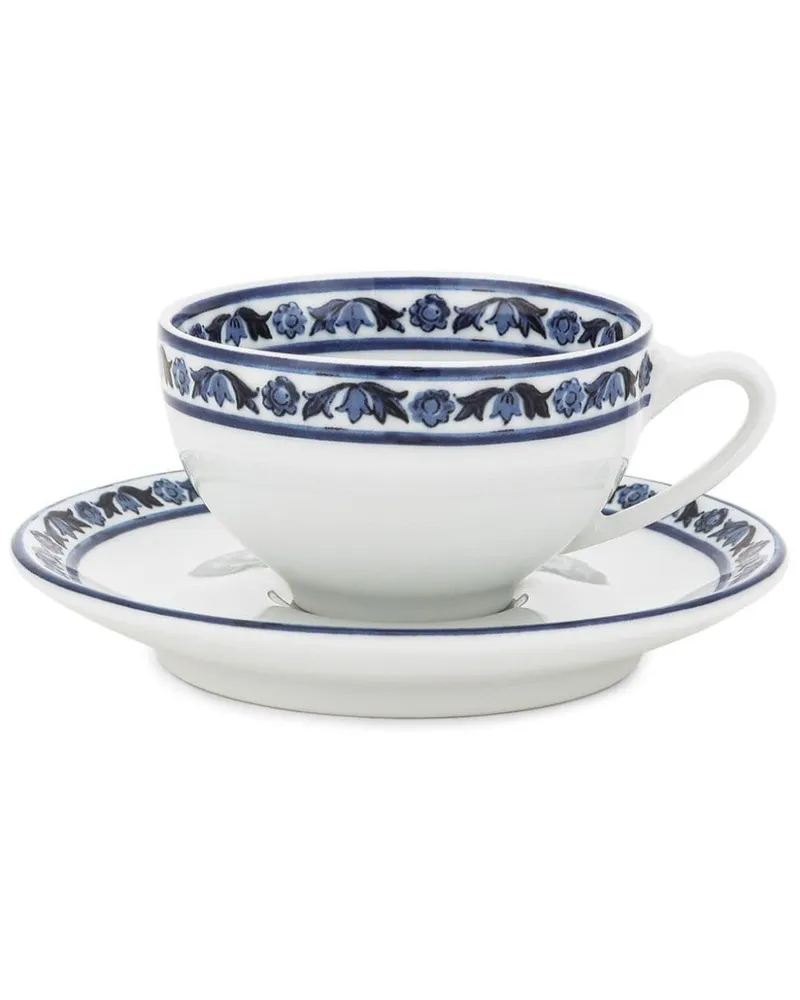 Dolce & Gabbana Espressotassen mit Mediterraneo-Rand (2er-Set) - Weiß Weiß