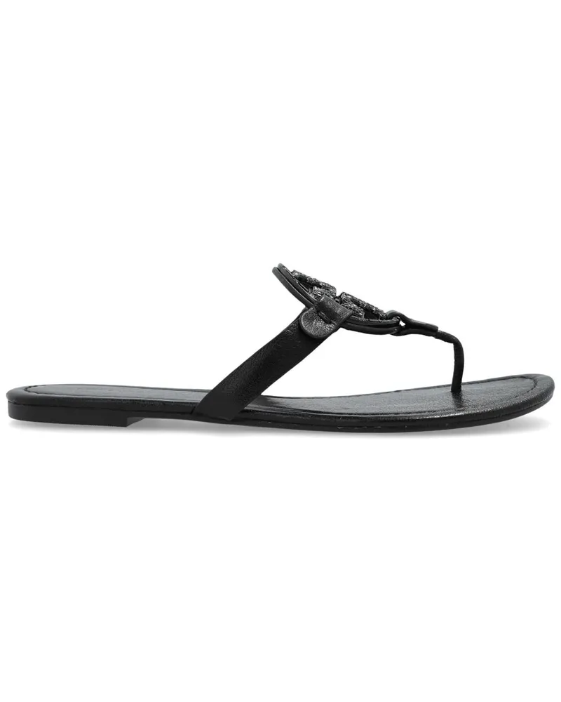Tory Burch Pantoletten aus Leder - Schwarz Schwarz