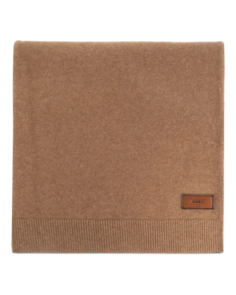 Dsquared2 Schal mit Logo-Applikation - Braun Braun