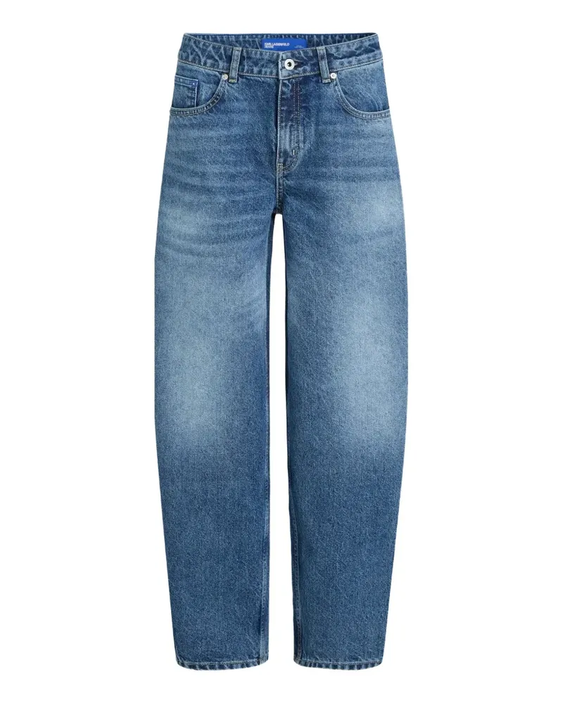 Karl Lagerfeld Halbhohe Barrel Jeans mit Naht - Blau Blau