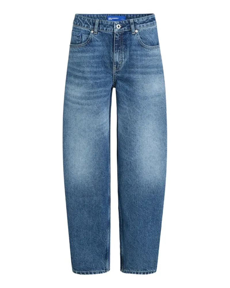 Karl Lagerfeld Halbhohe Barrel Jeans mit Naht - Blau Blau