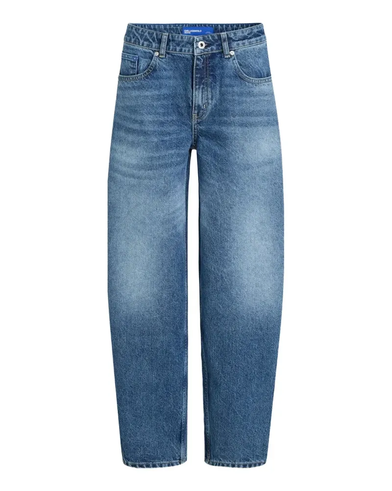 Karl Lagerfeld Halbhohe Barrel Jeans mit Naht - Blau Blau