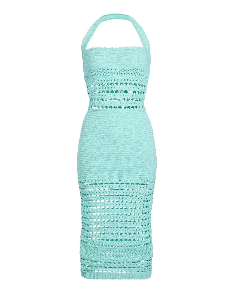 Retrofête Jaycee crochet halter midi dress - Blau Blau