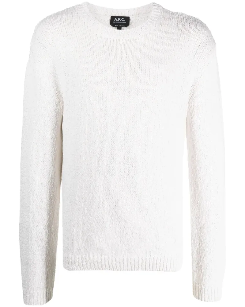 A.P.C. Strickpullover mit Rundhalsausschnitt - Weiß Weiß