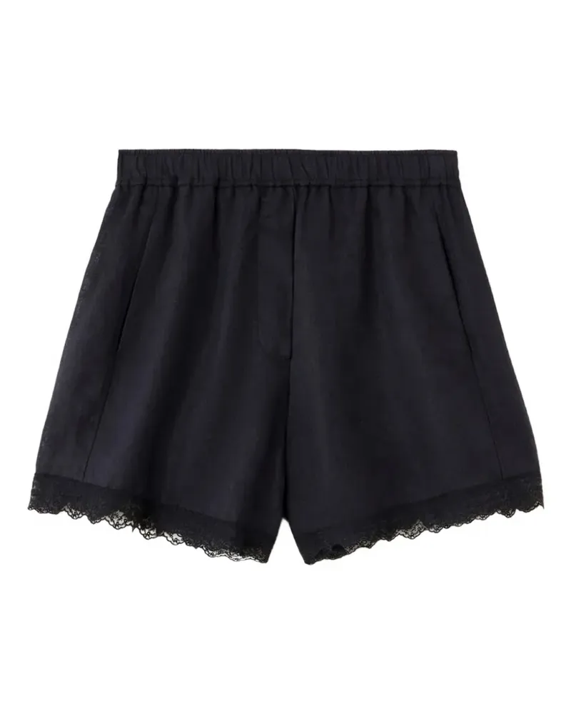 Ganni lace-trim shorts - Schwarz Schwarz