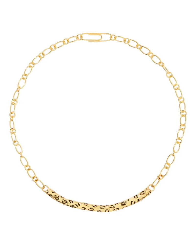 Aurélie Bidermann Imbali Halskette mit Leopardenprint - Gold Gold