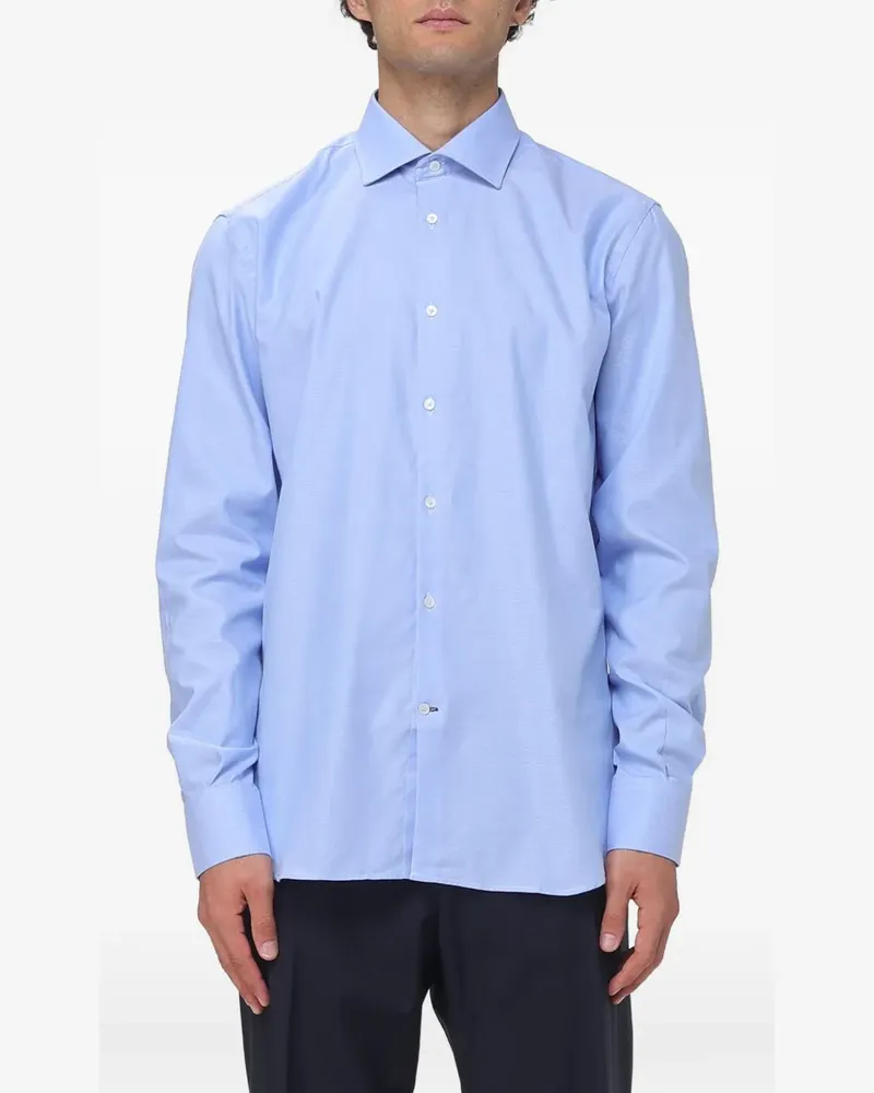 Brooksfield Oxford-Hemd aus Baumwolle - Blau Blau