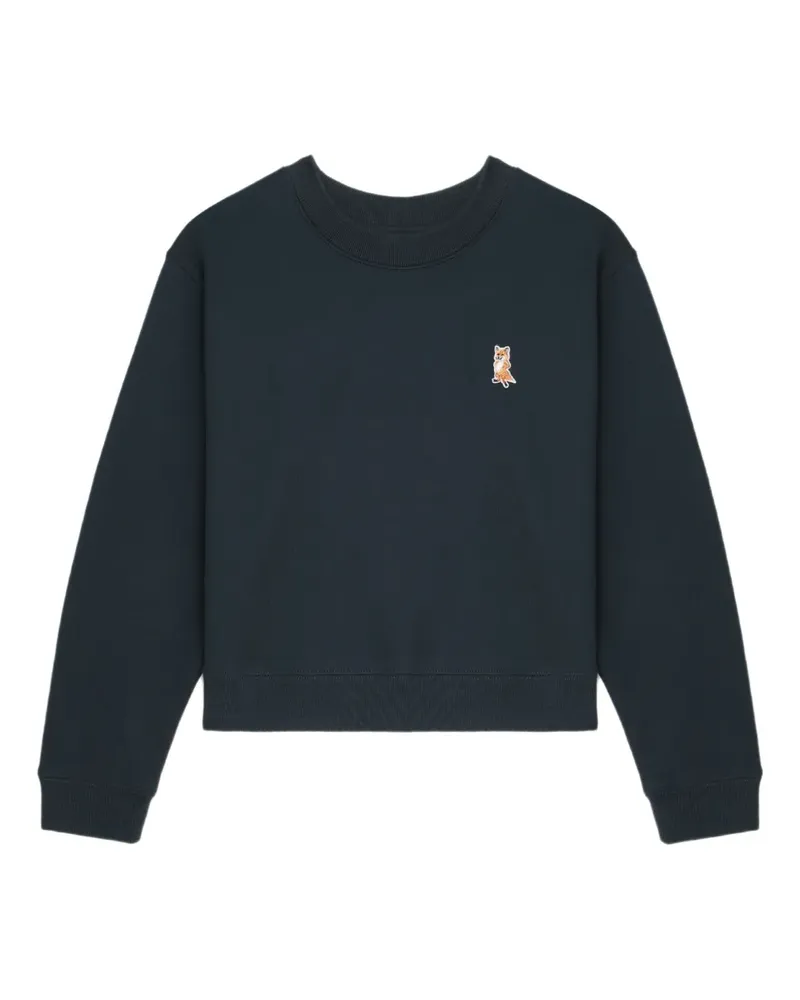 Kitsuné Sweatshirt mit Fuchsstickerei - Blau Blau