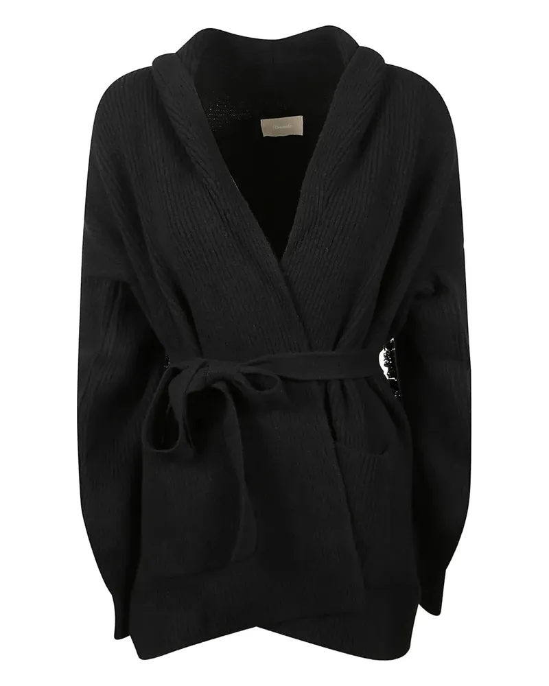 Drumohr  Langer Cardigan mit Kapuze - Schwarz Schwarz