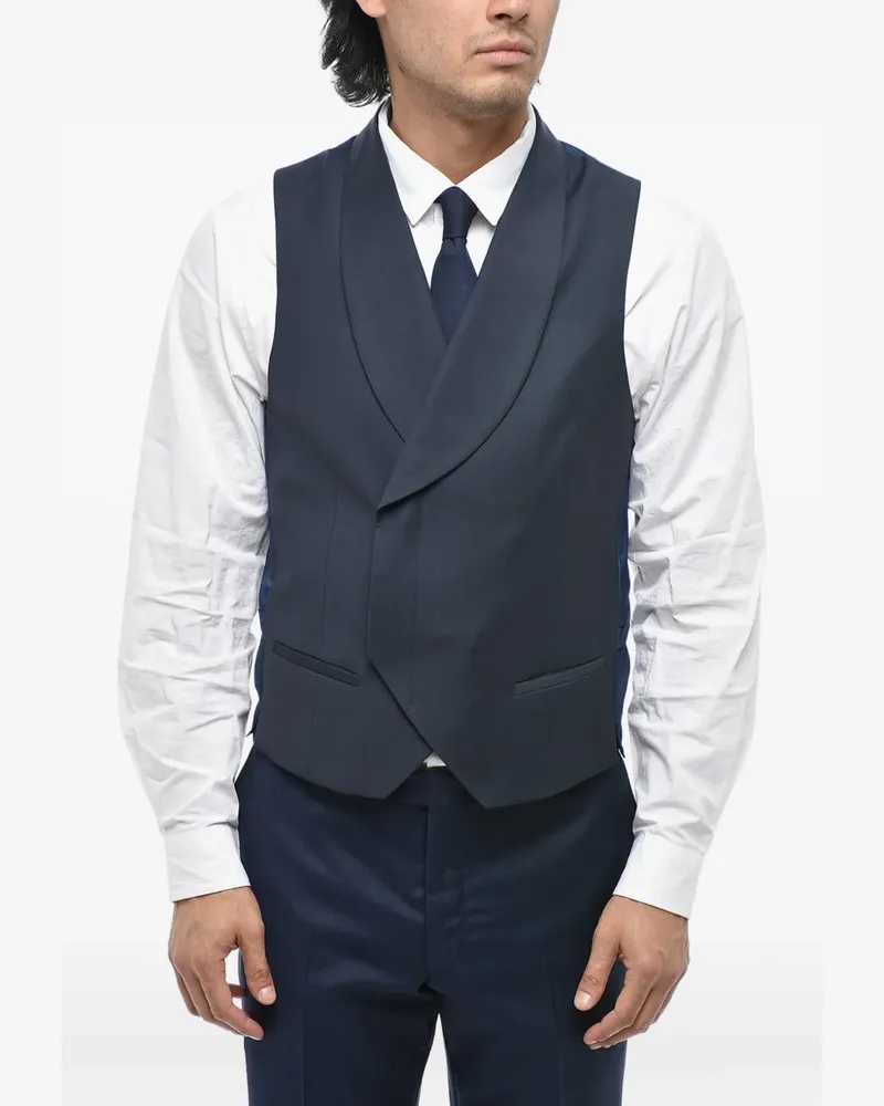 Corneliani shawl-lapel double-breasted waistcoat - Blau Blau