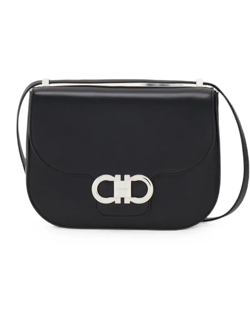 Ferragamo Double Gancini North-South crossbody bag (XS) - Schwarz Schwarz