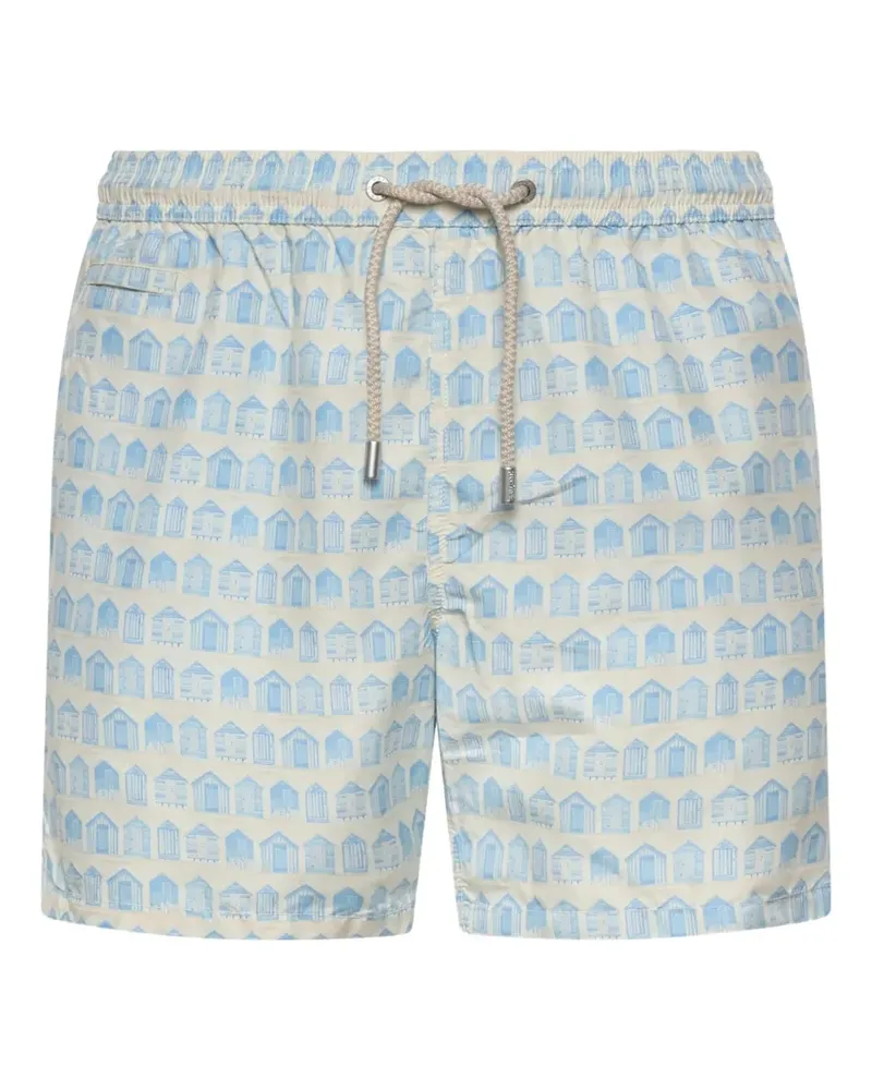 MC2 Saint Barth beach-hut print swim shorts - Nude Nude