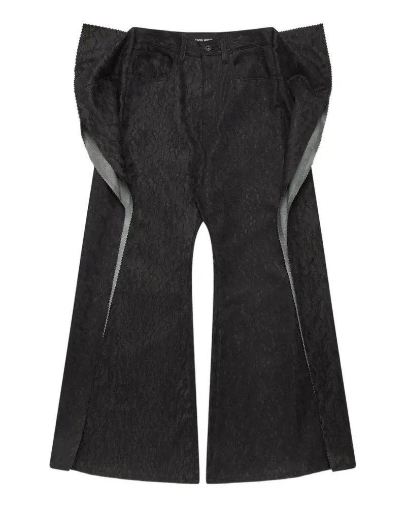 Junya Watanabe ruffle jacquard trousers - Schwarz Schwarz