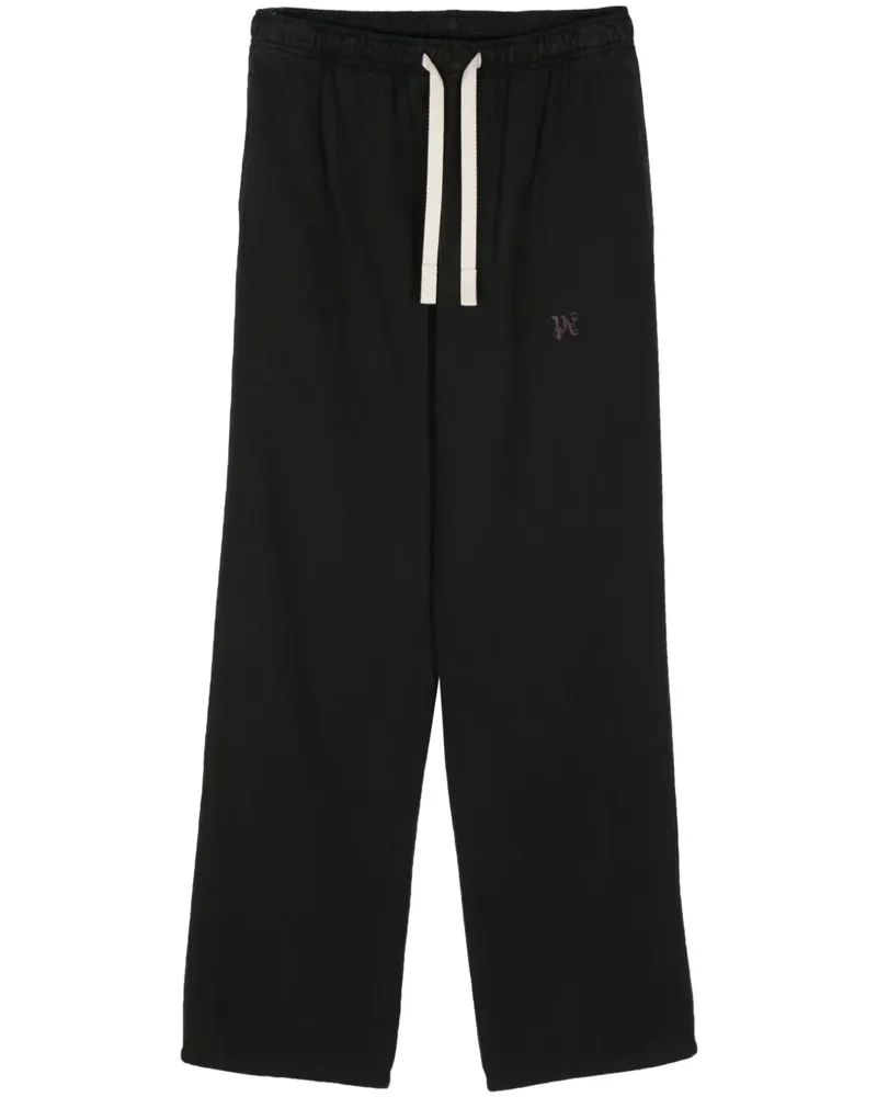 Palm Angels Gerade Hose mit Monogramm - Schwarz Schwarz