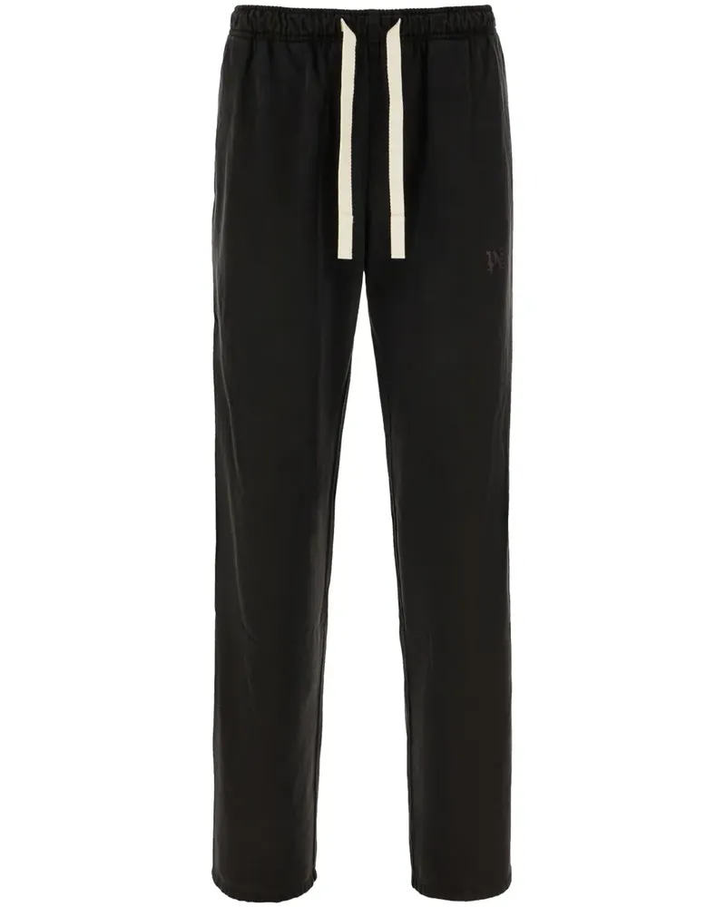Palm Angels Gerade Hose mit Monogramm - Schwarz Schwarz
