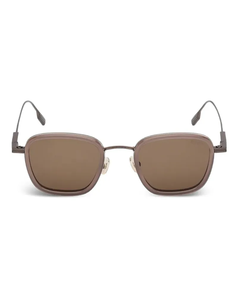 Ermenegildo Zegna square-frame sunglasses - Braun Braun