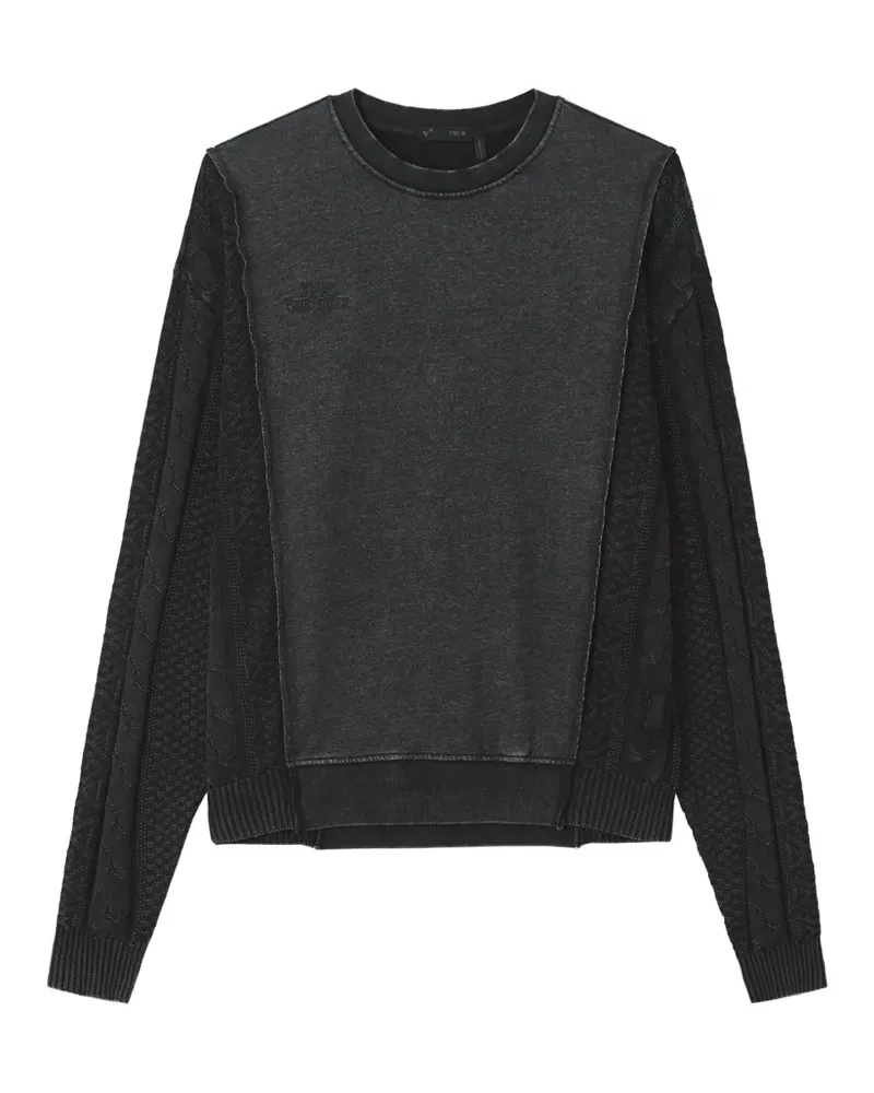 FIVE CM Sweatshirt mit gestricktem Einsatz - Schwarz Schwarz