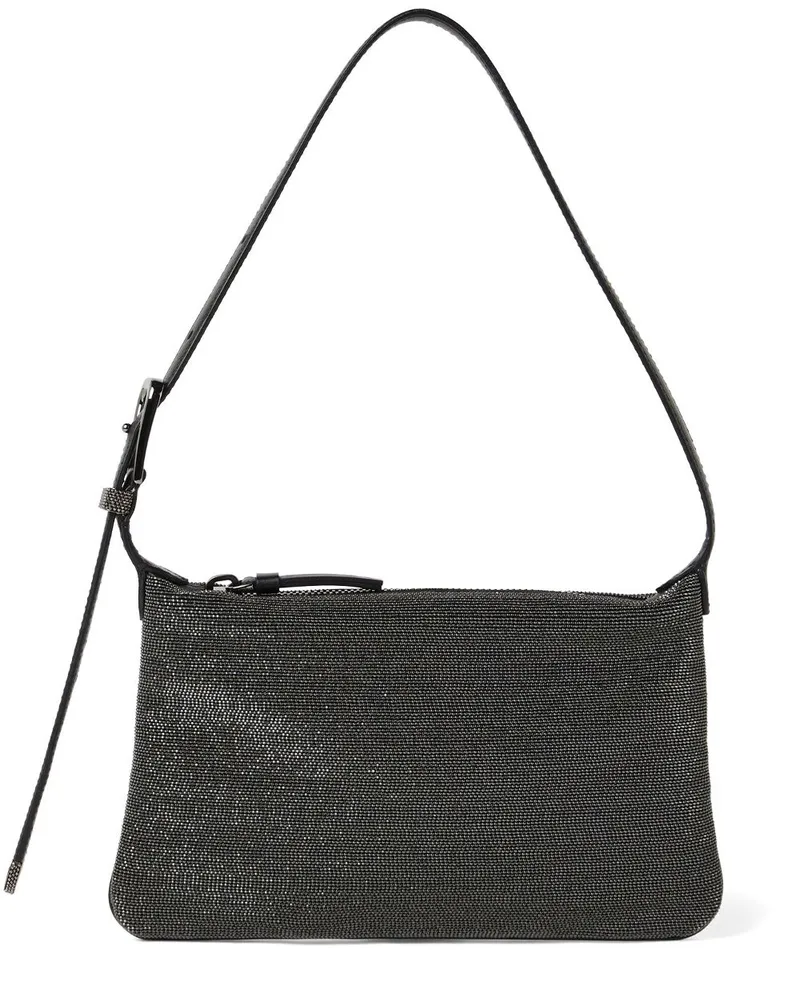 Brunello Cucinelli Schultertasche mit Nieten - Schwarz Schwarz