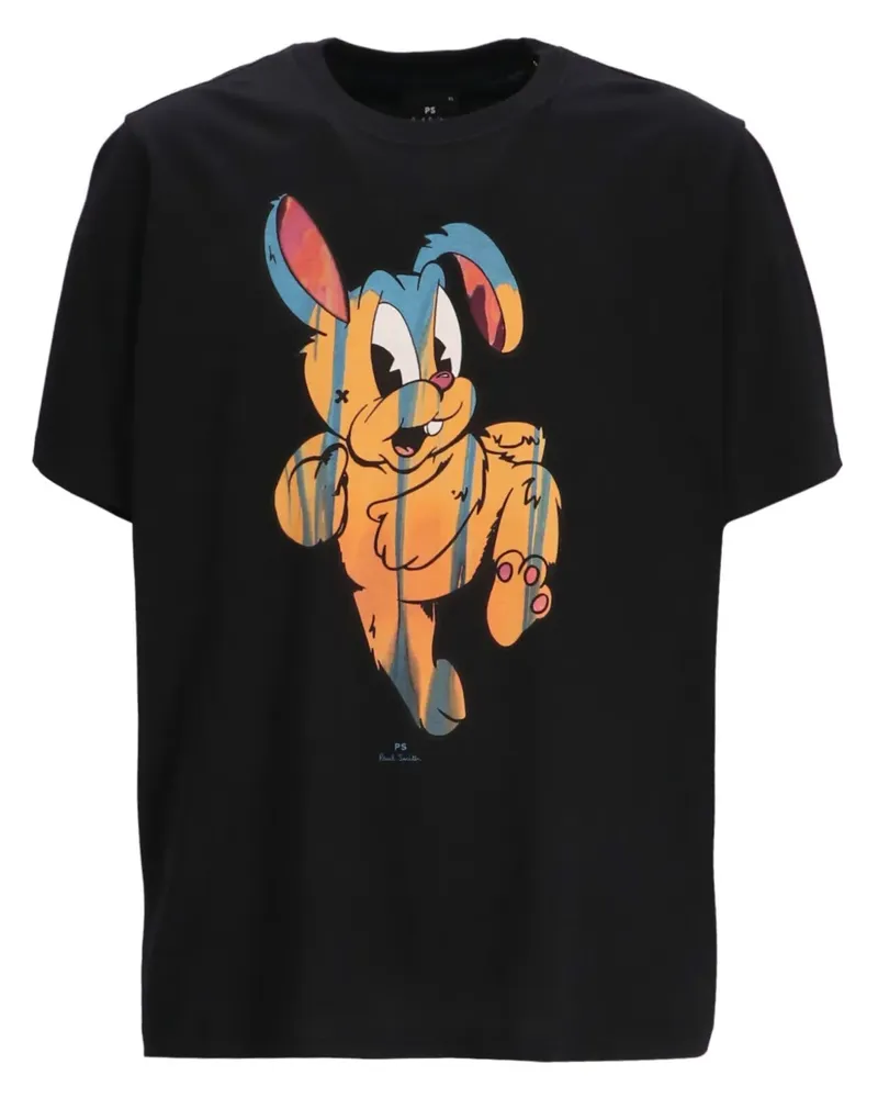 Paul Smith T-Shirt mit grafischem Hasen-Print - Schwarz Schwarz