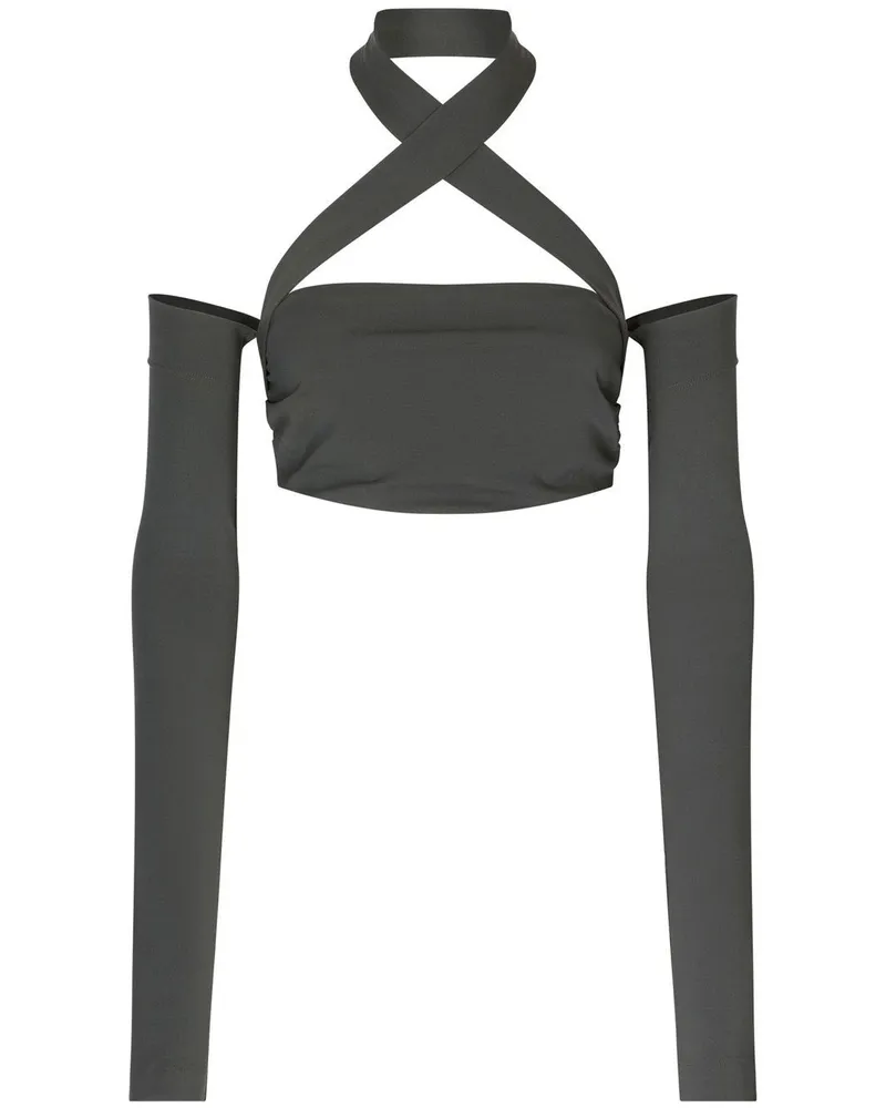 Dolce & Gabbana KIM DOLCE&GABBANA Cropped-Top mit Neckholder - Grau Grau