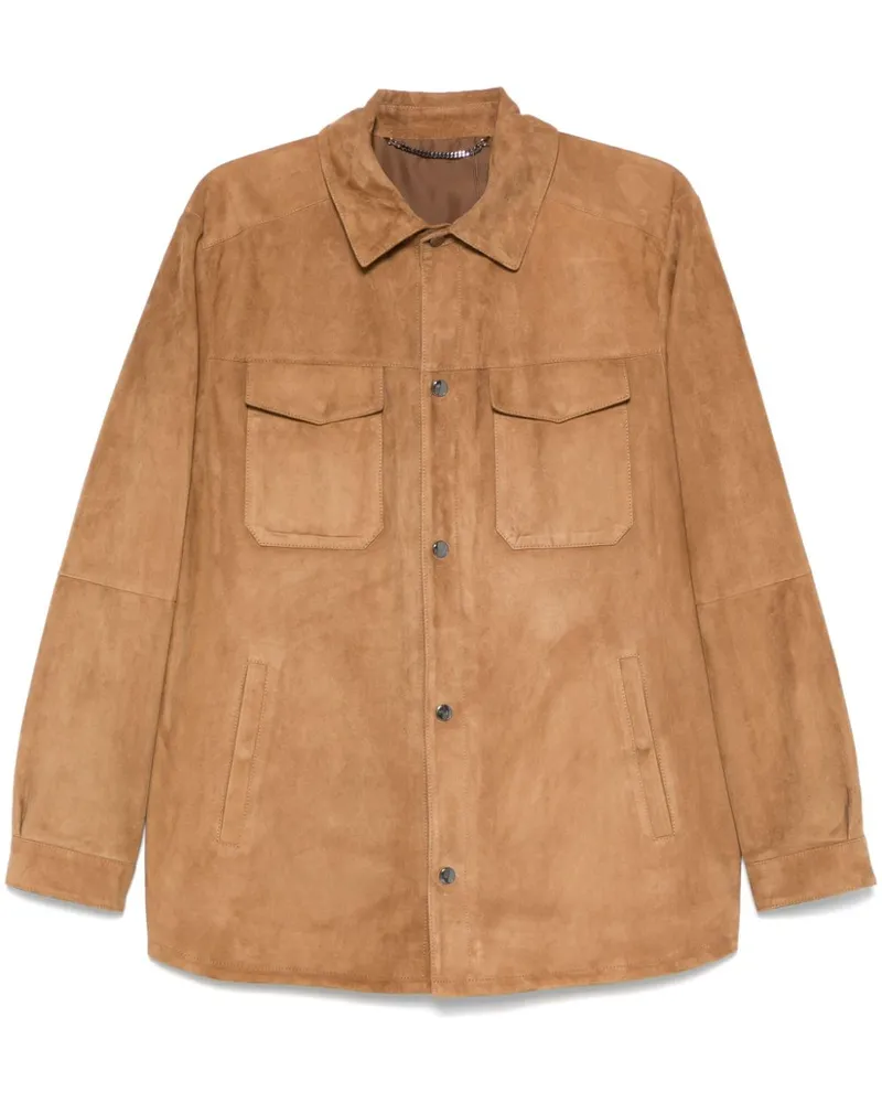 Canali Hemdjacke aus Wildleder - Nude Nude