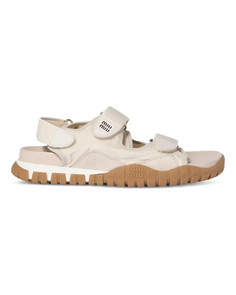 Miu Miu Tyre touch-strap suede sandals - Nude Nude